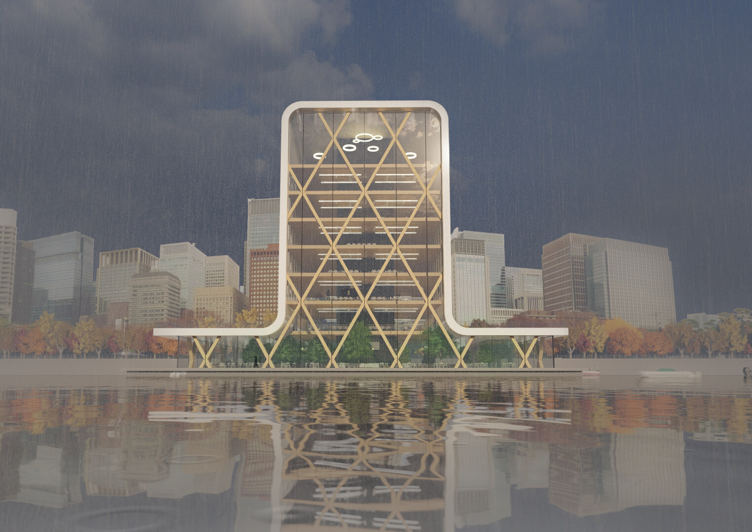 20201228 Front 2 rainy Waterstudio.nl - Floating office