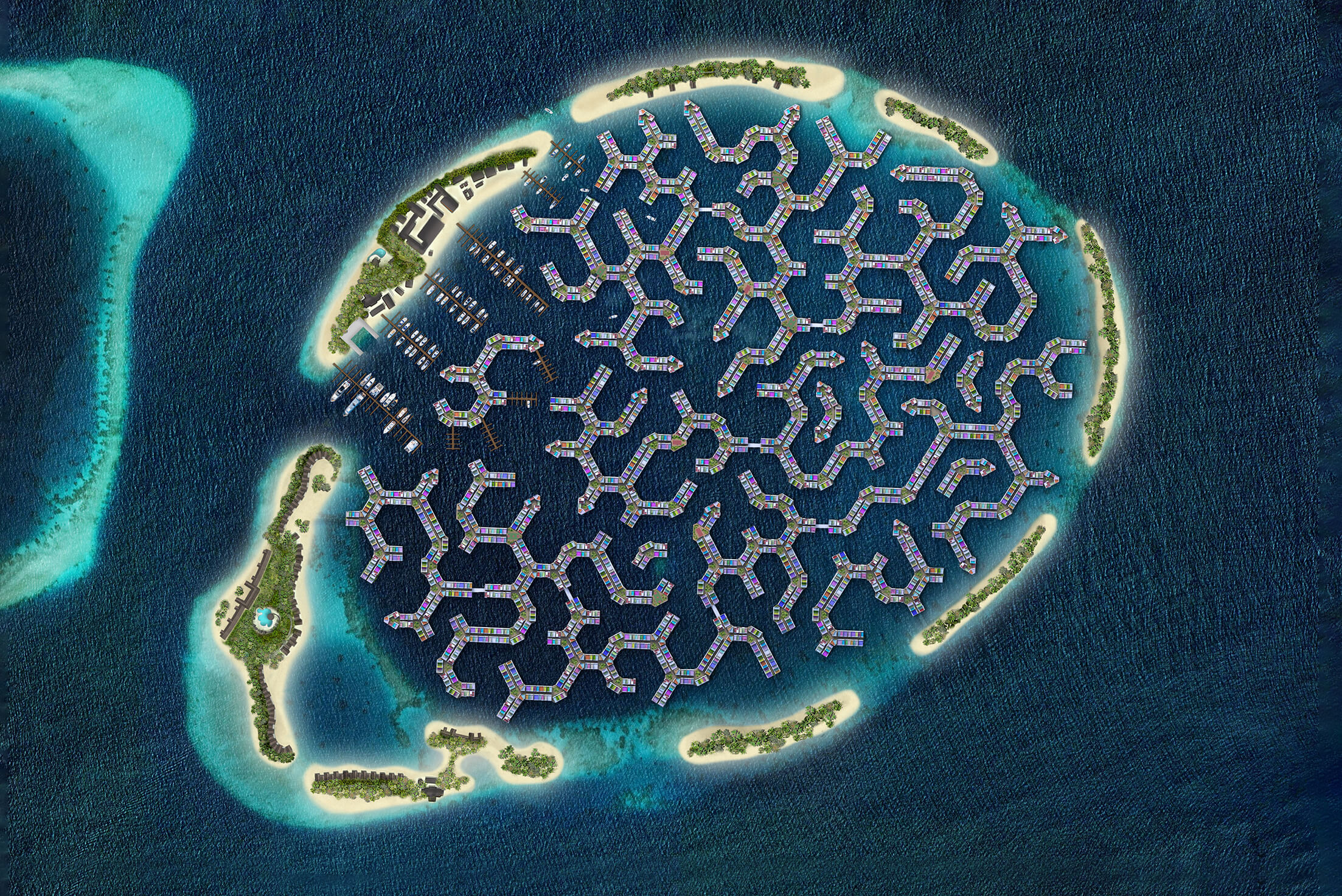 Die Schwimmende Stadt Auf Den Malediven Stellt Sich Der Herausforderung Des Steigenden Meeresspiegels